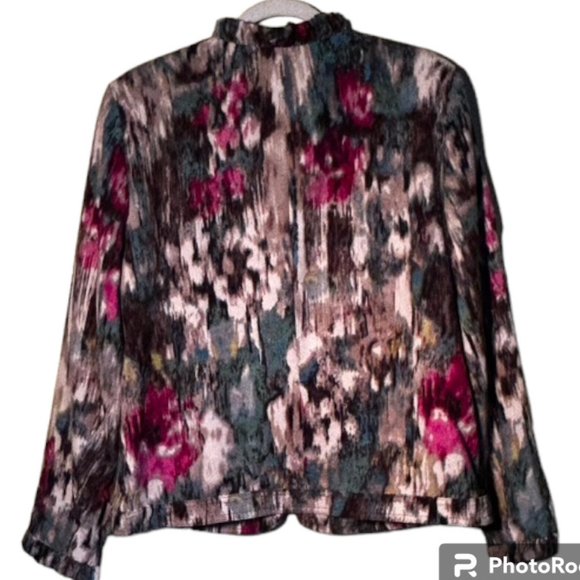 Requirements Zip-Front Watercolor Wash Jacket  L EUC - Picture 2 of 7